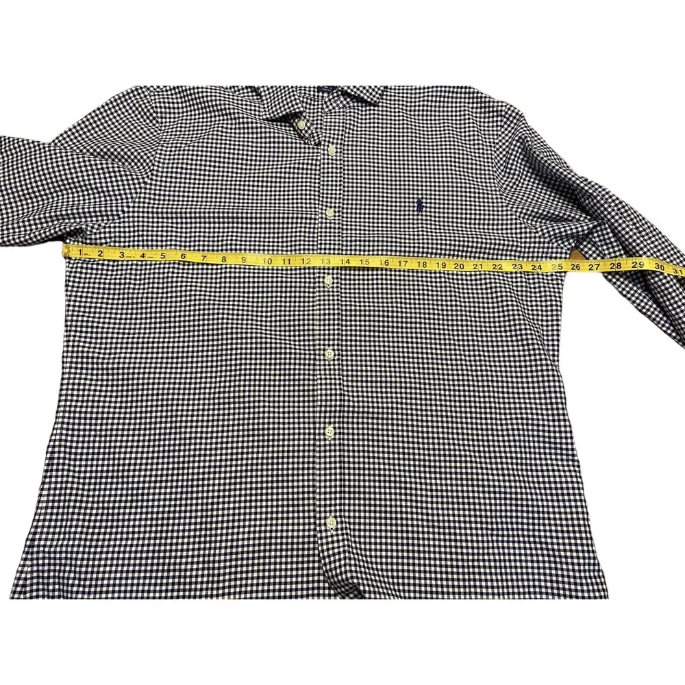 Men's Polo Ralph Lauren Button Up Shirt Slim Fit XXL Blue/ White‎